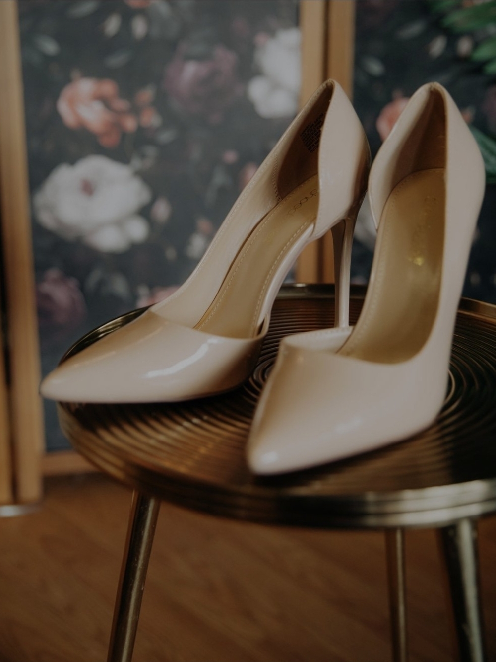 Shoe Dazzle Women's Patent Pointed-Toe Stilettos in Light Beige